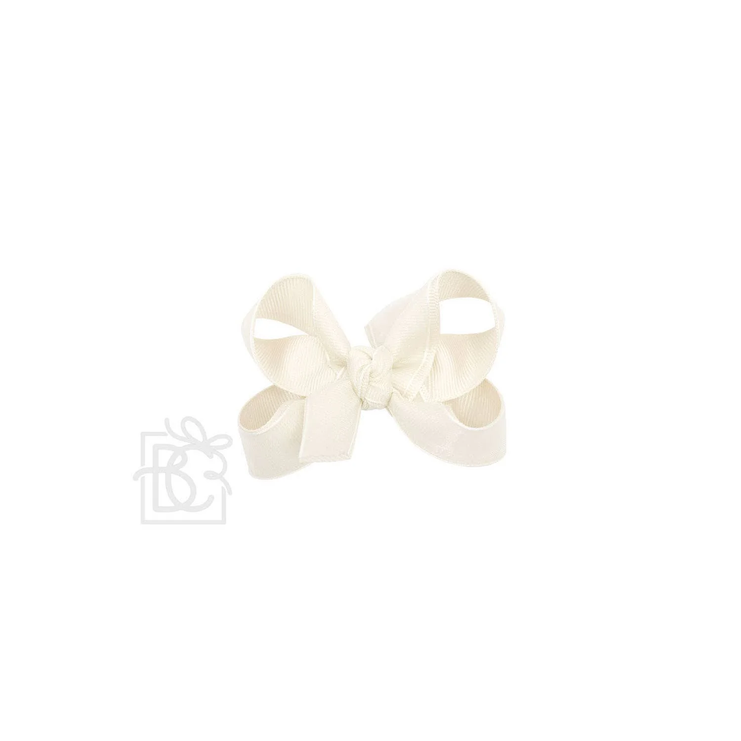 Beyond Creations, LLC - LAYERED ORGANZA/GROSGRAIN BOW ON CLIP: 4.5" Large - 1.5" Ribbons on Alligator Clip / WHITE - Image 6