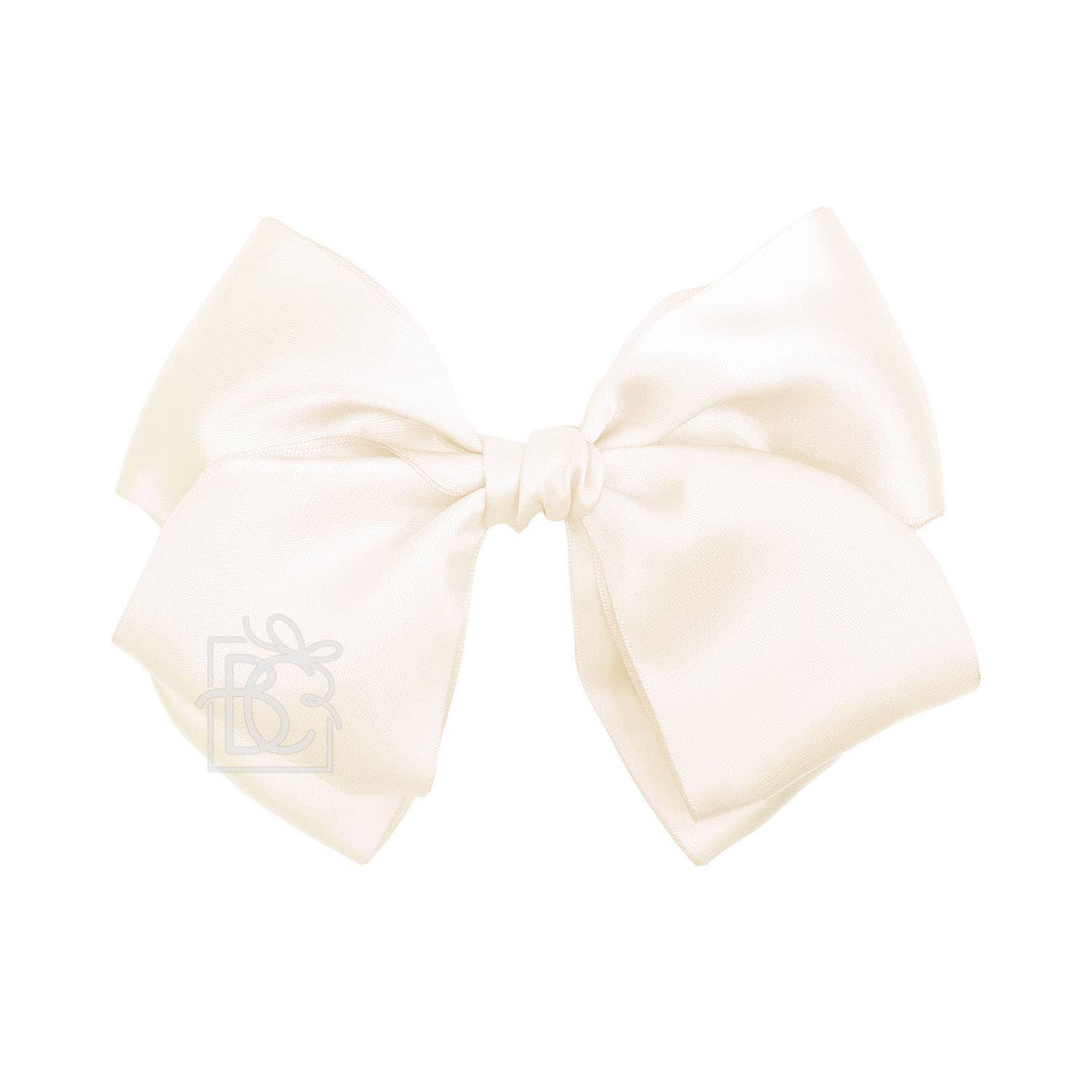 Beyond Creations, LLC - SATIN EUROPEAN BOW W/RUFFLED KNOT ON CLIP: 5" Euro Bow on Med. Alligator Clip / POWDER PINK - Image 15