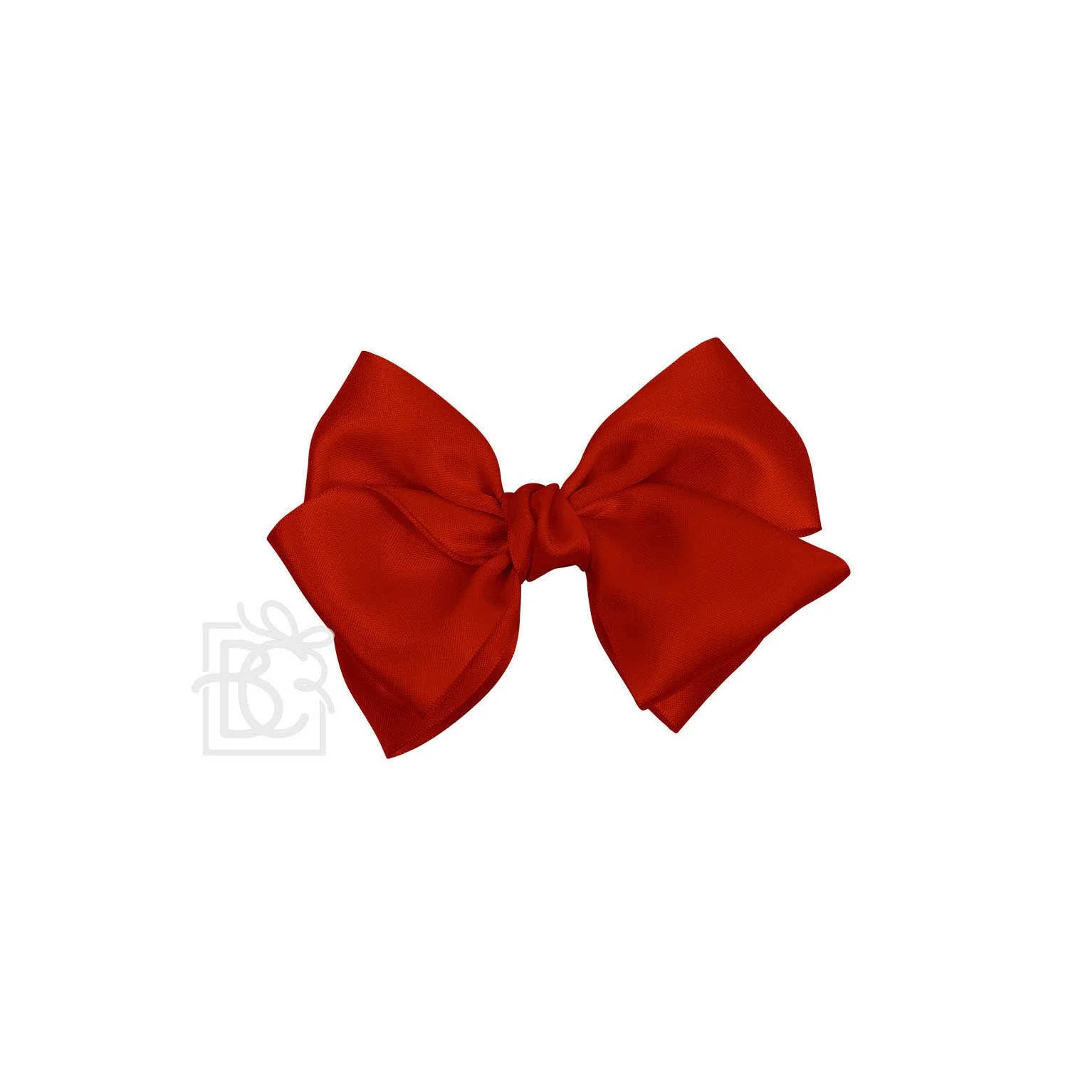 Beyond Creations, LLC - SATIN EUROPEAN BOW W/RUFFLED KNOT ON CLIP: 7" Euro Bow on Med. Alligator Clip / ANTIQUE WHITE - Image 4