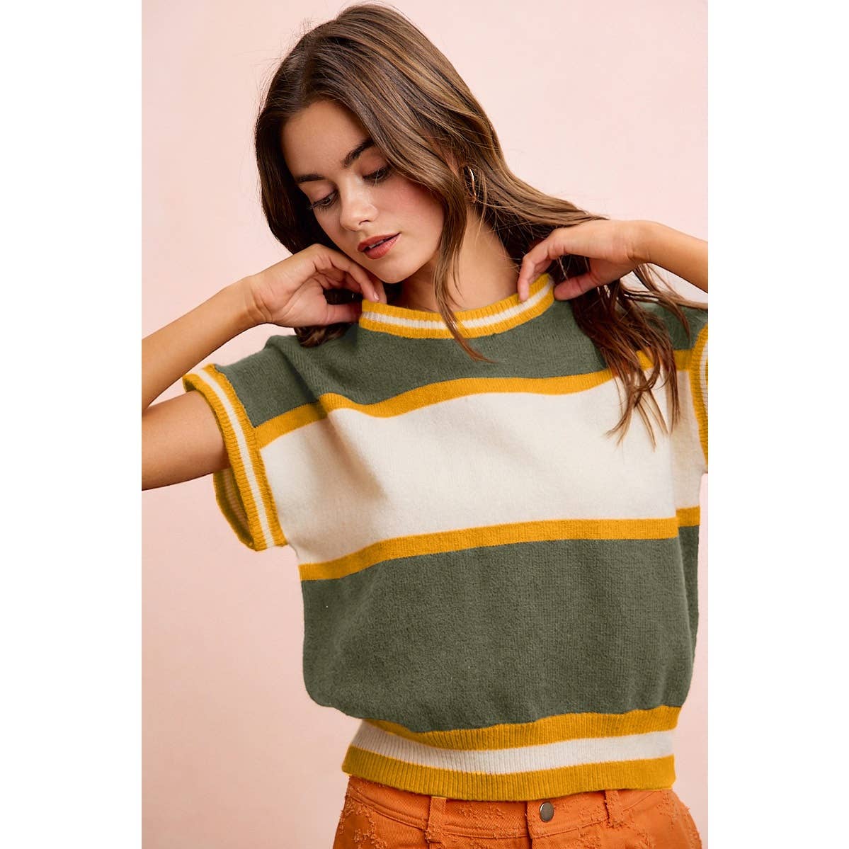 BiBi - GAMEDAY THEME COLORBLOCK REALXED FIT KNIT TOP: BLACK/RED / M - Image 18