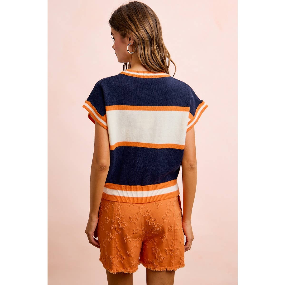 BiBi - GAMEDAY THEME COLORBLOCK REALXED FIT KNIT TOP: BLACK/RED / S - Image 15
