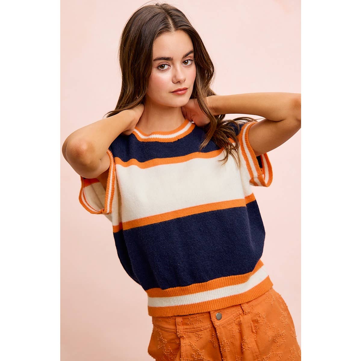 BiBi - GAMEDAY THEME COLORBLOCK REALXED FIT KNIT TOP: BLACK/RED / S - Image 6