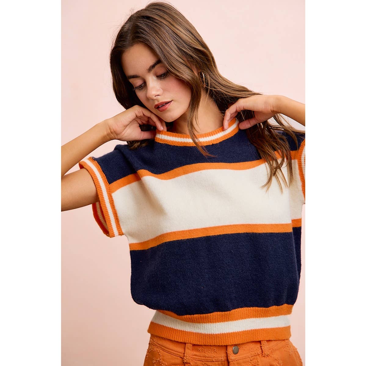 BiBi - GAMEDAY THEME COLORBLOCK REALXED FIT KNIT TOP: BLACK/RED / XL - Image 2