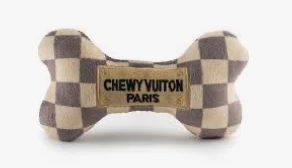 Black Checker Chewy Vuiton Bone