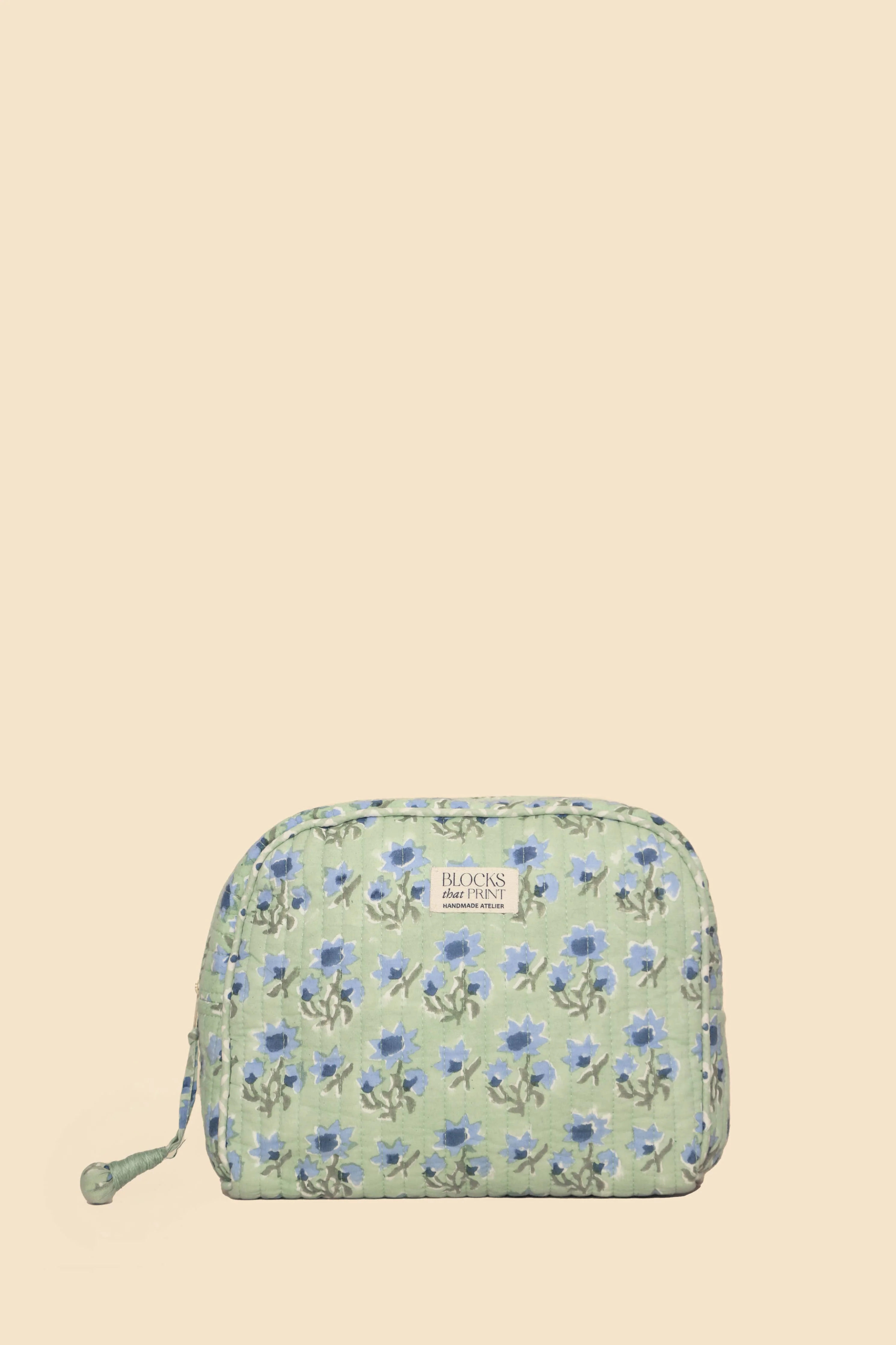 Blocks that Print - Green Bloom Travel Pouch : Large