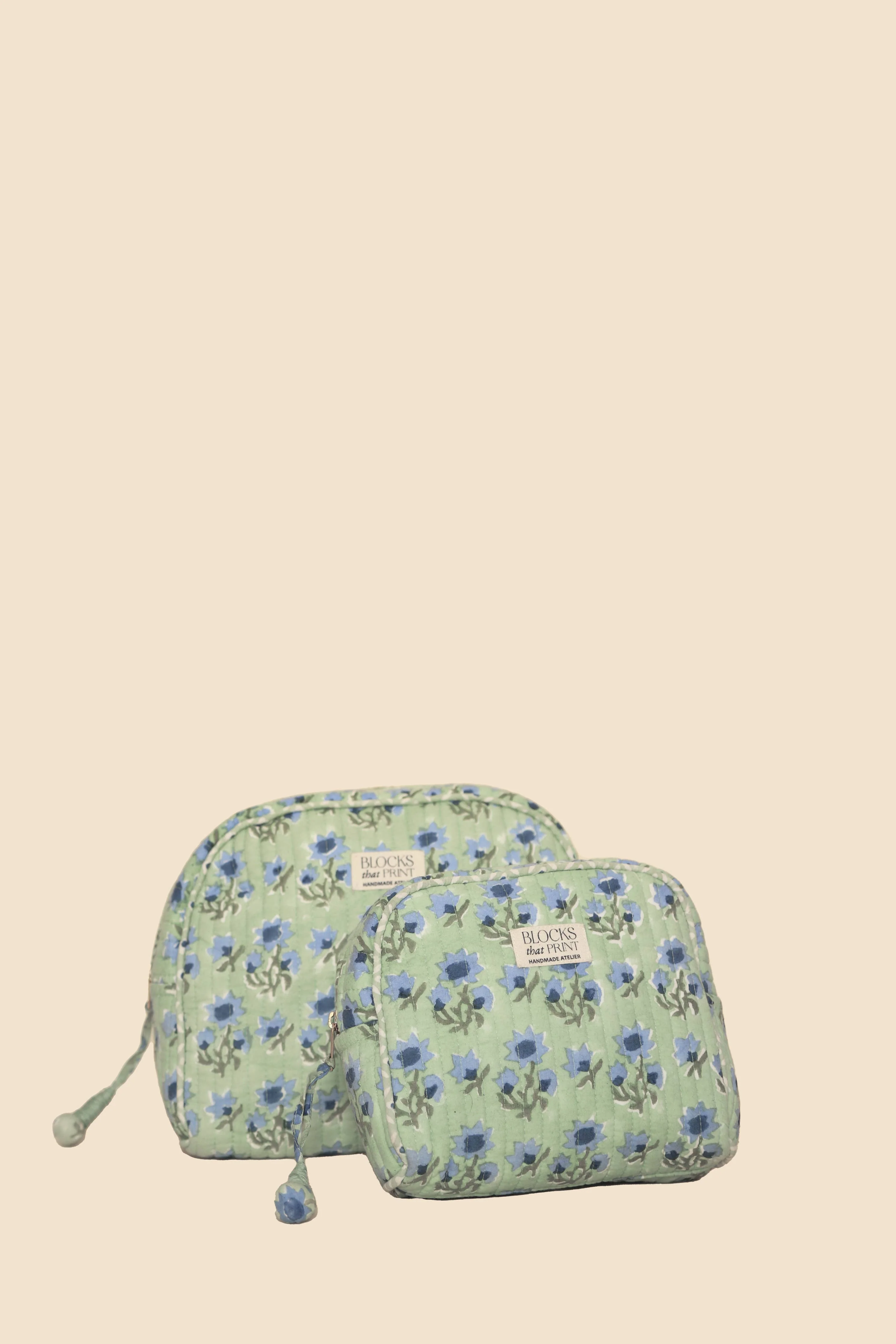 Blocks that Print - Green Bloom Travel Pouch : Large - Image 2