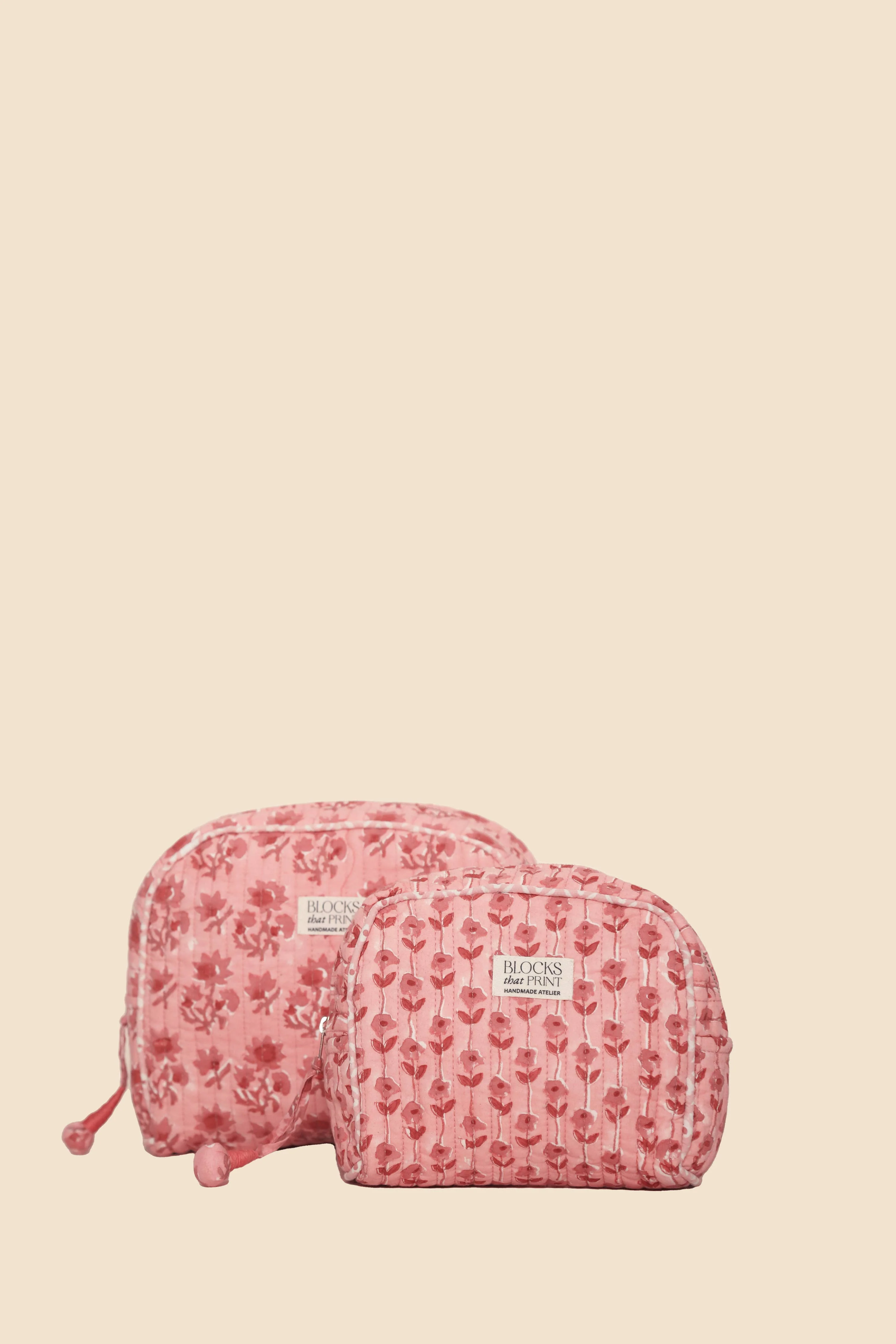 Blocks that Print - Pink Vine Travel Pouch: Large - Image 2