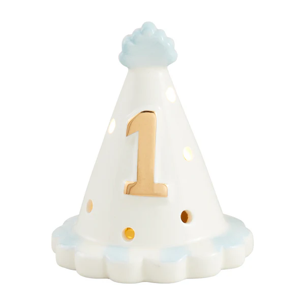 Blue Birthday Hat Light-Up Sitter