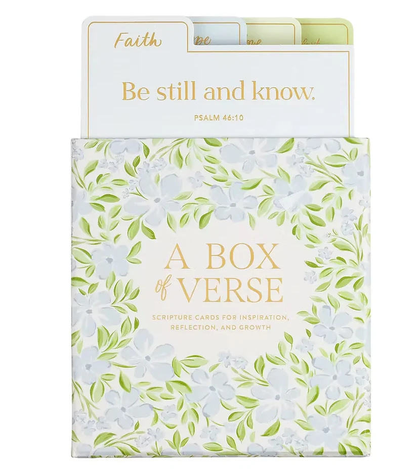 Blue Green Floral Chr Box Of Verse 5x7