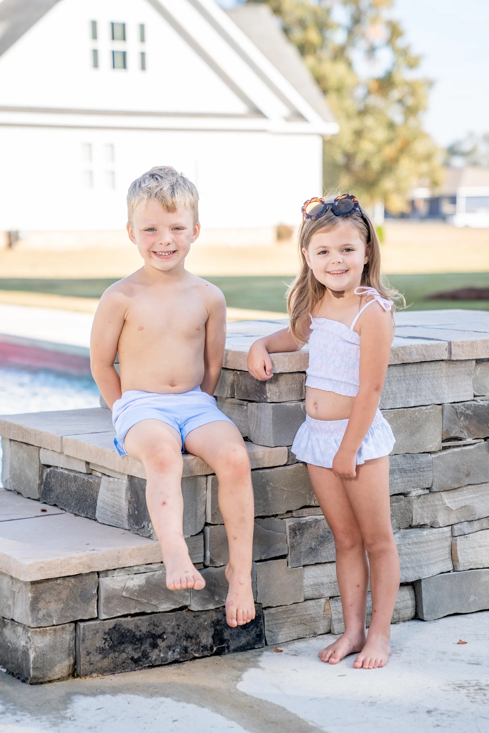 Boys Blue Colorblock Trunks UPF50 - Image 3