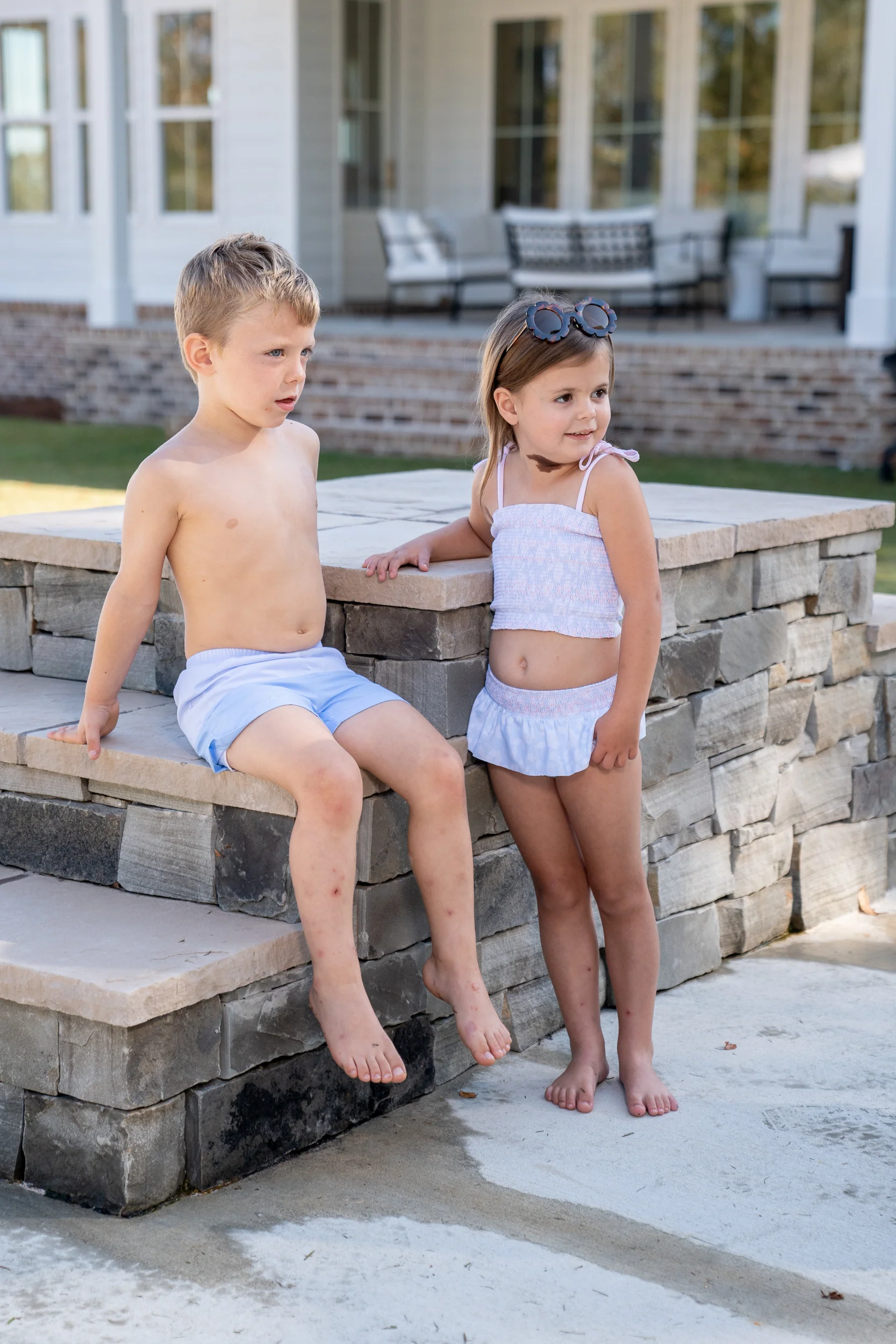 Boys Blue Colorblock Trunks UPF50 - Image 5