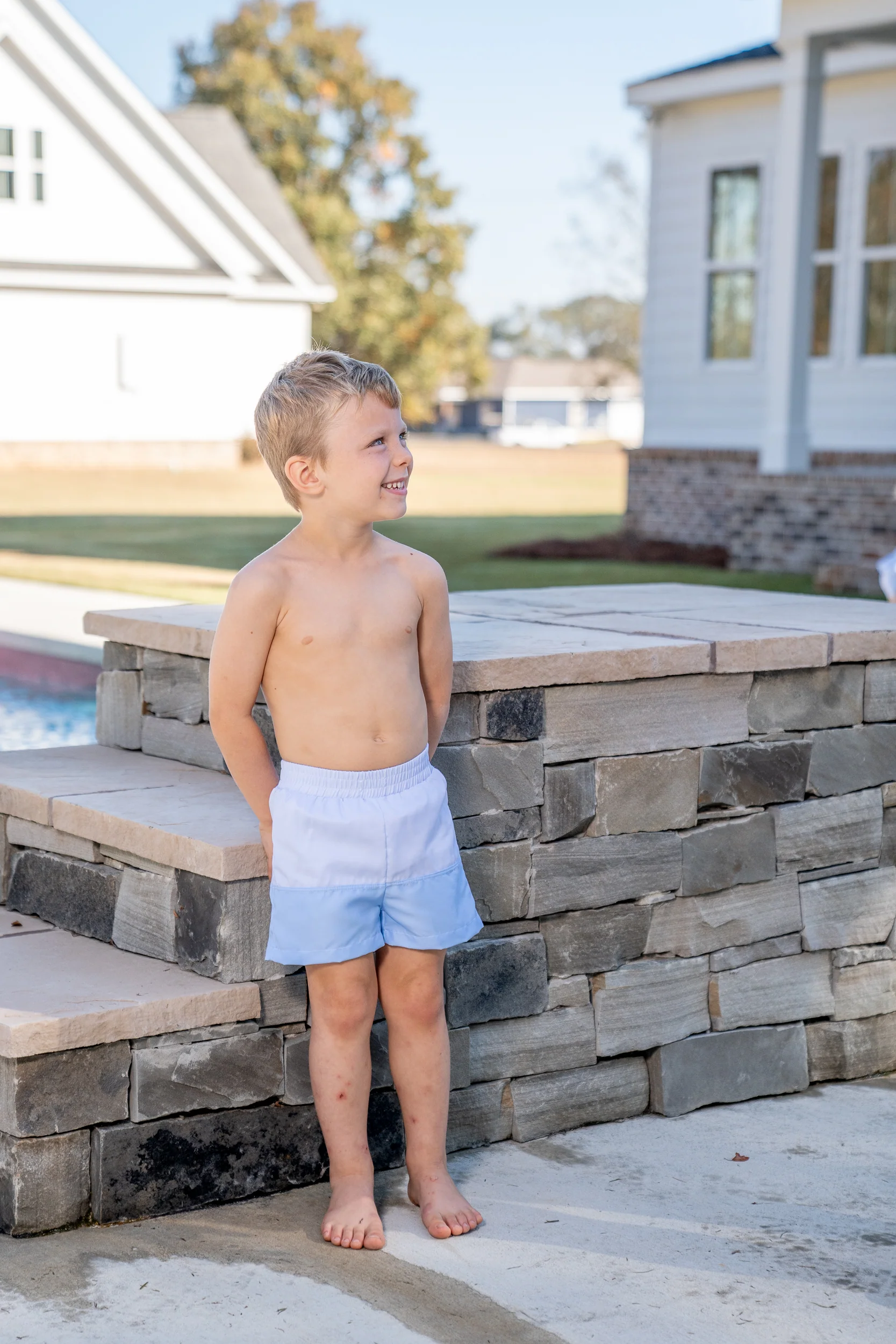 Boys Blue Colorblock Trunks UPF50 - Image 6