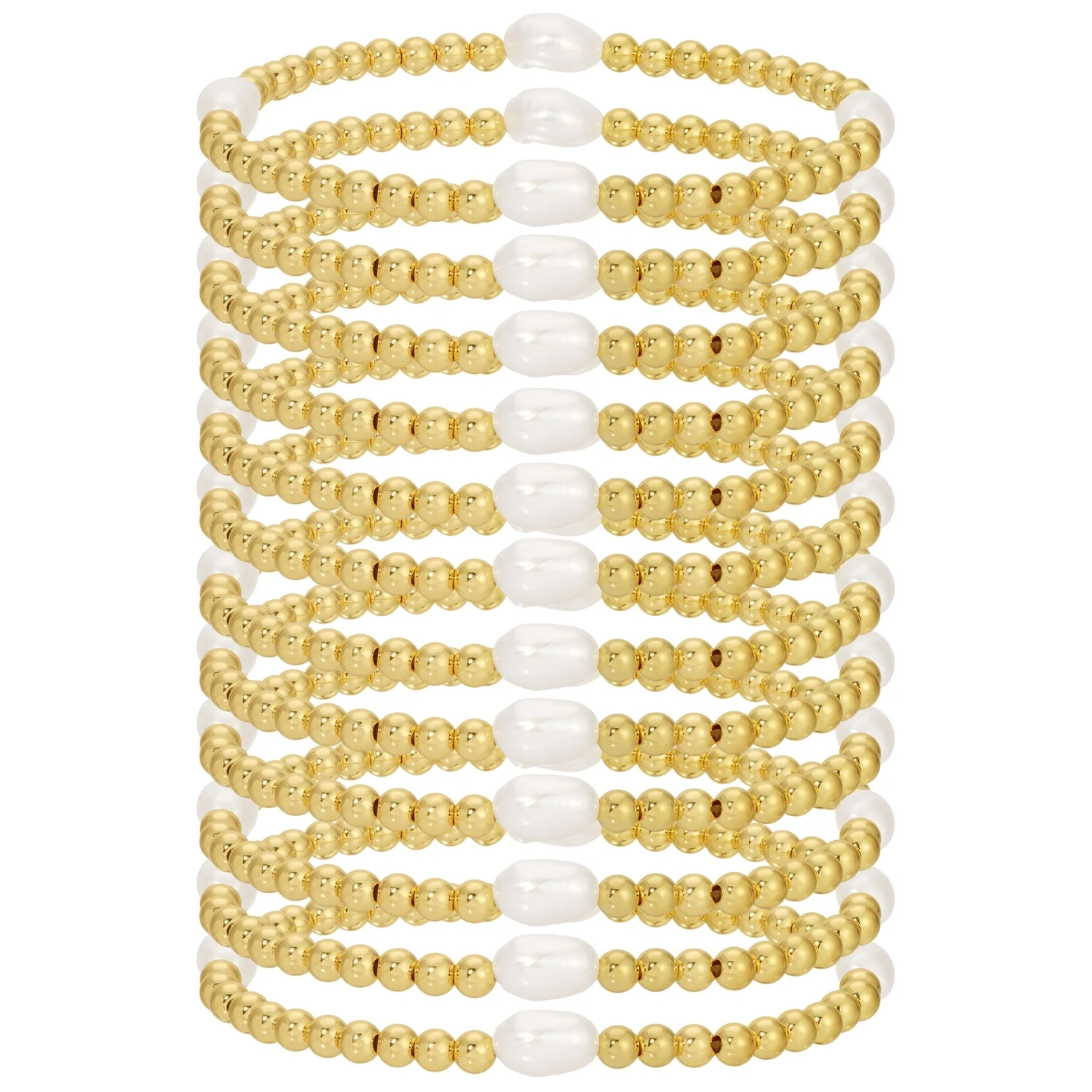 Bracelet - 4mm stretch with pearl accents