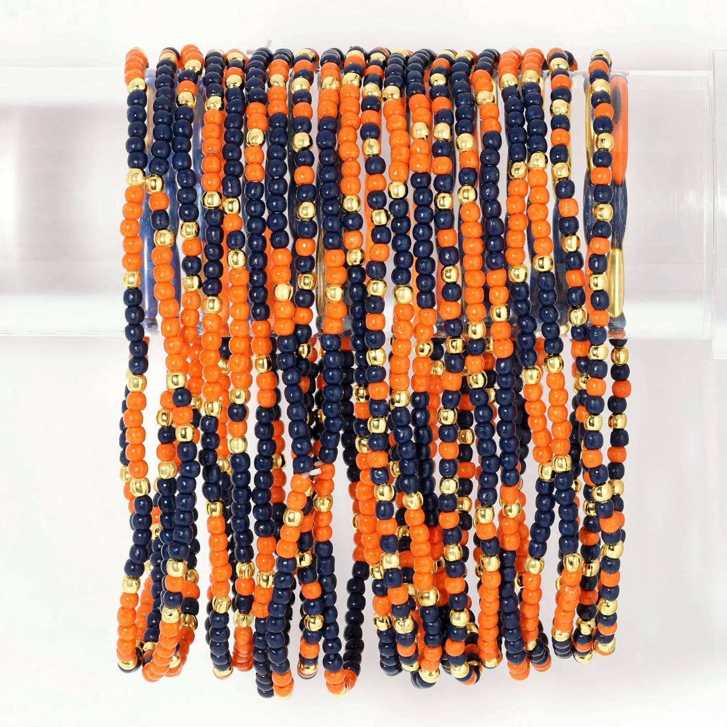 Bracelets - 2mm Navy/Orange