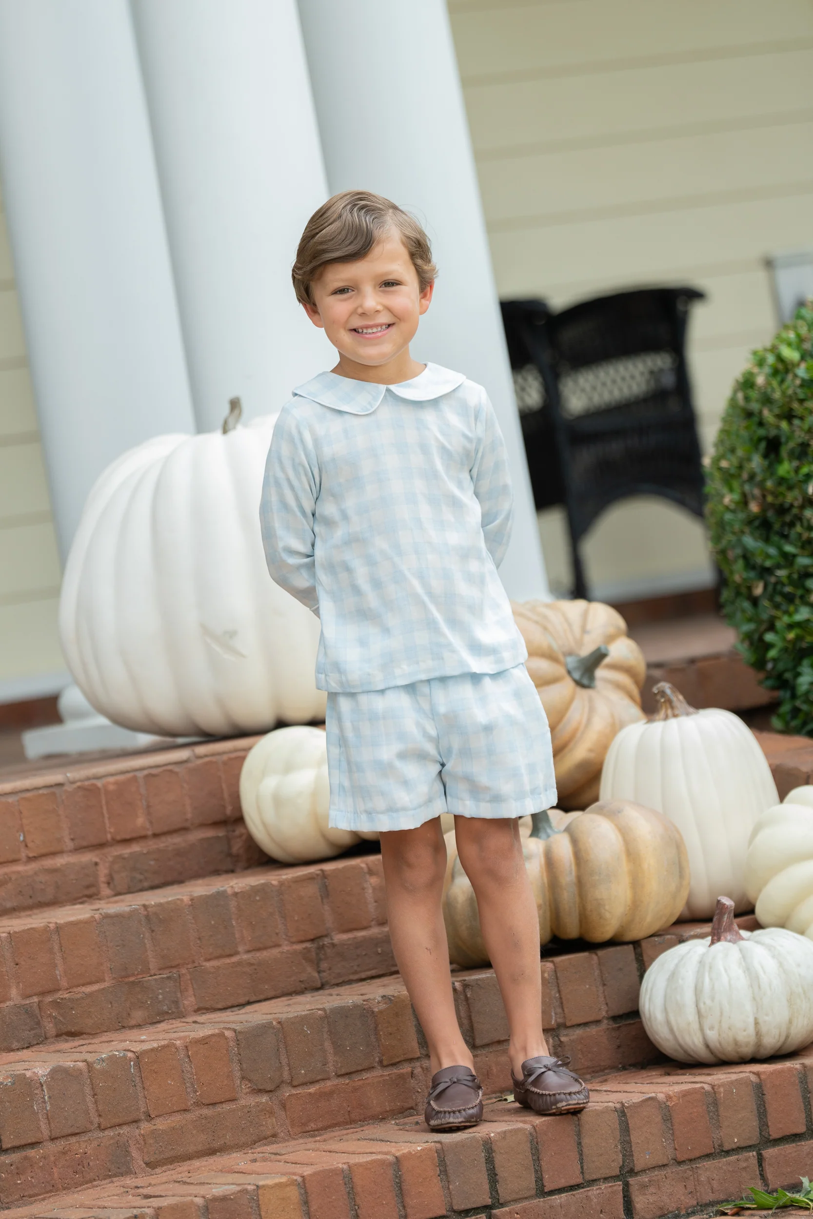 Browning LS Soft Blue Check Short Set - Image 3