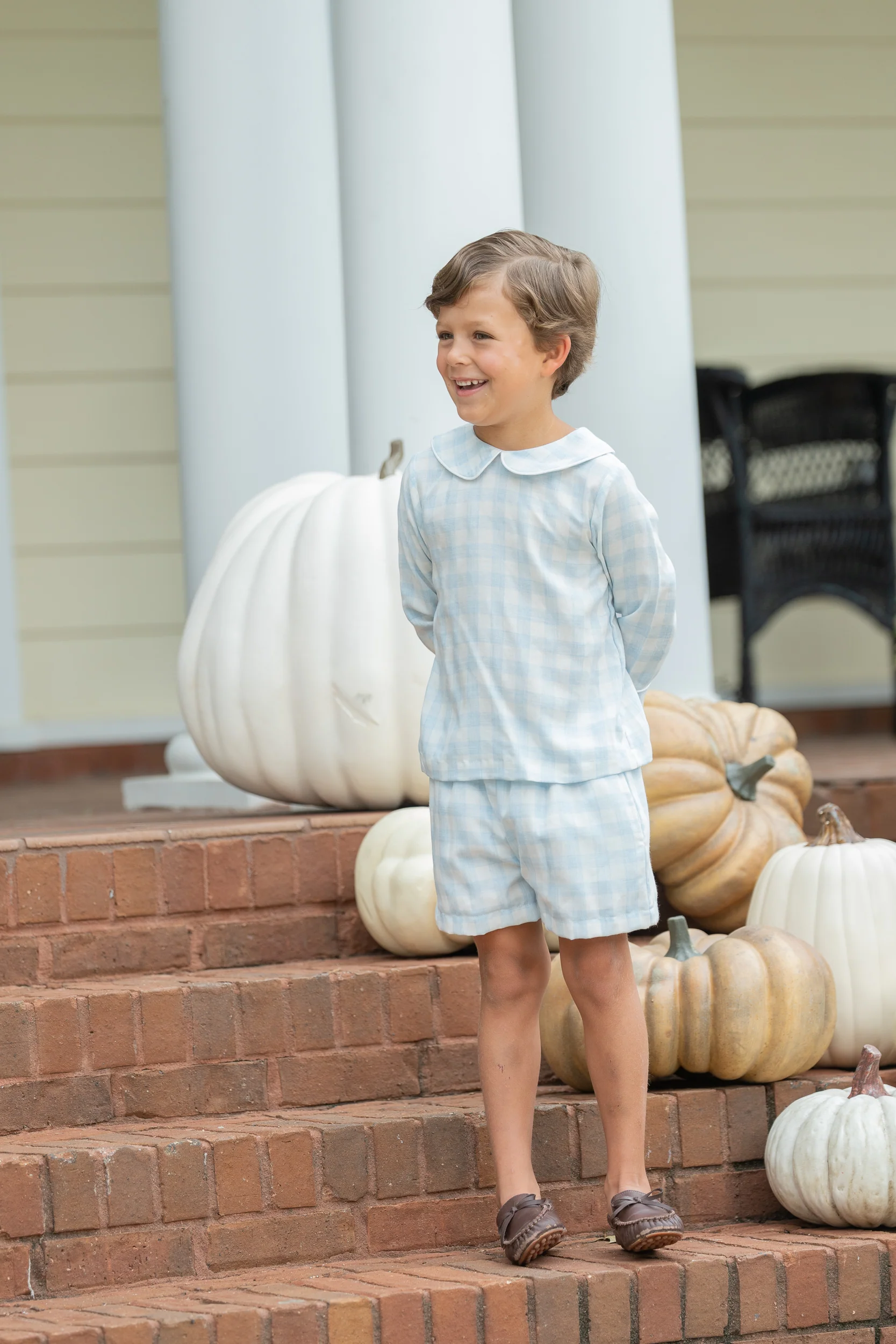 Browning LS Soft Blue Check Short Set - Image 4