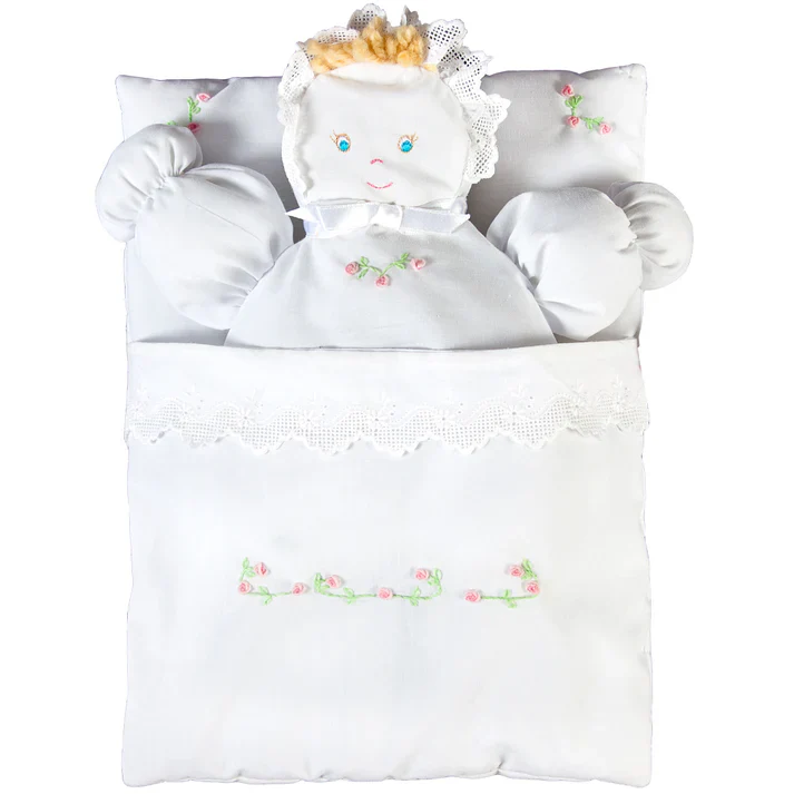 White Rose Bullion Bunting Doll