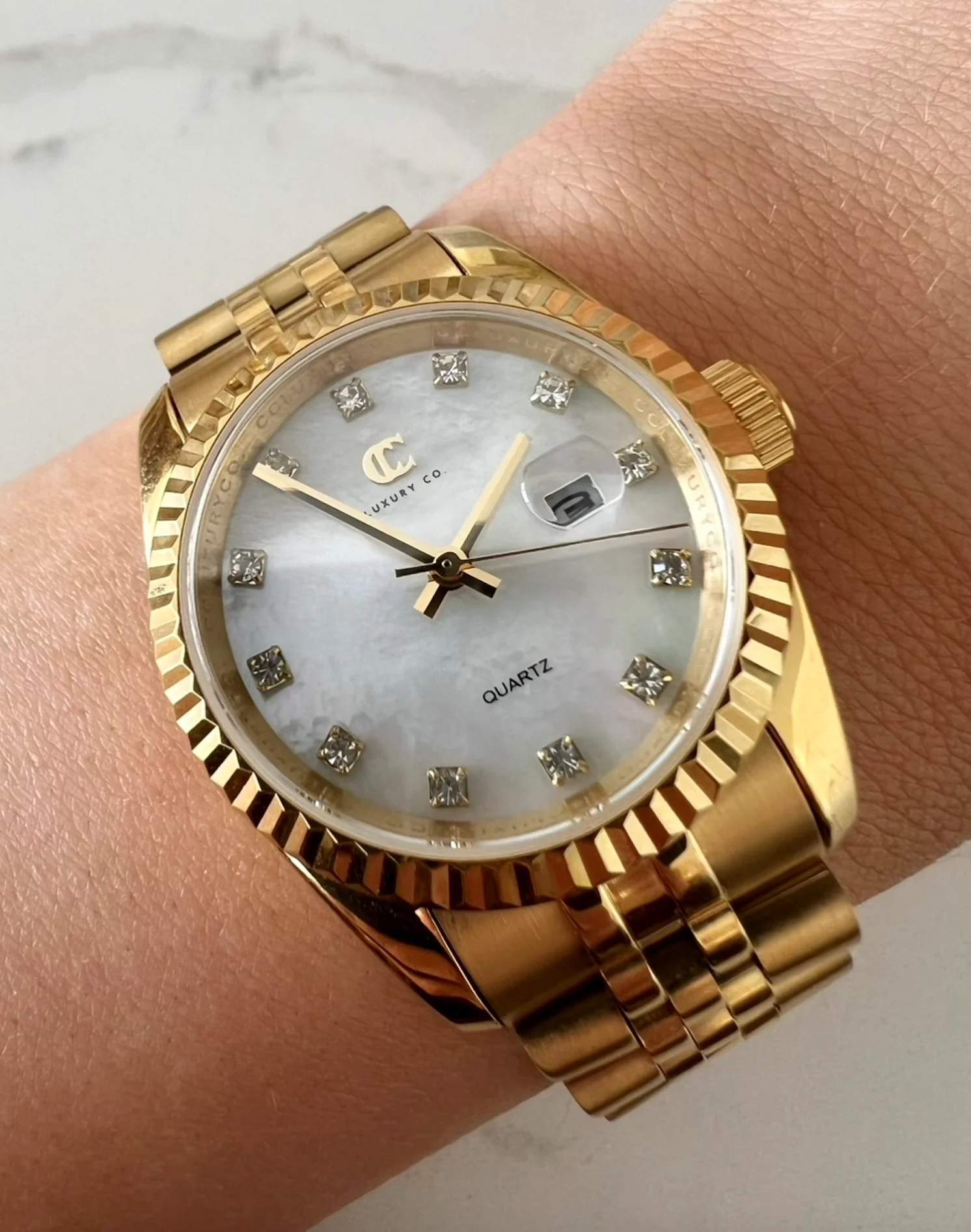 C&C LUXURY CO. - 31MM CLASSIC WATCH - Gold & Mother of Pearl - Image 3