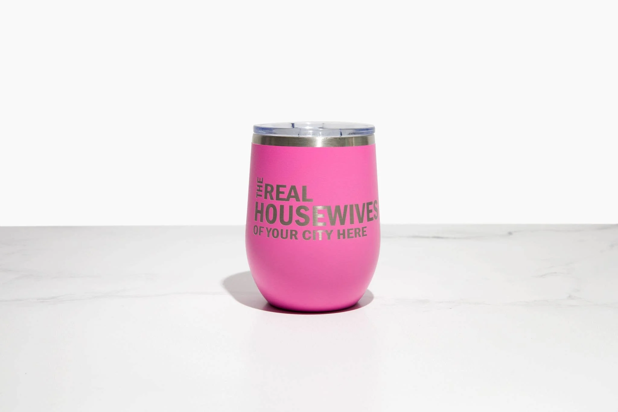 Calm Down Caren - Real Housewives of YOUR CUSTOM CITY Polar Camel Wine Tumbler: White - Image 5