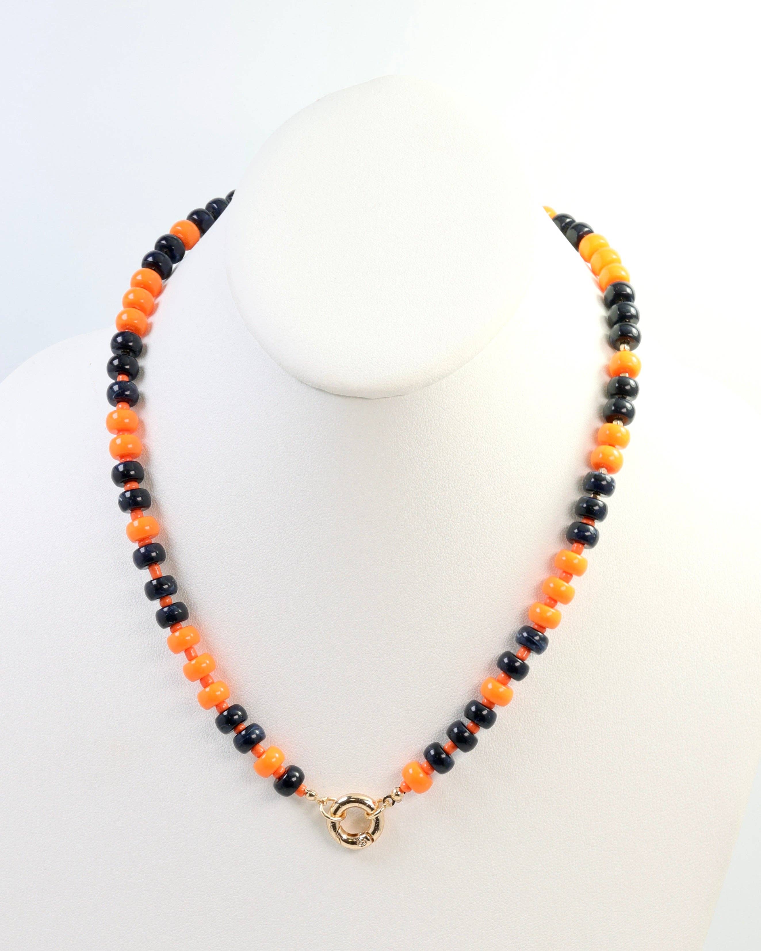 Caroline Hill - McLane Stone Necklace with Toggle Navy Orange: Default - Image 3