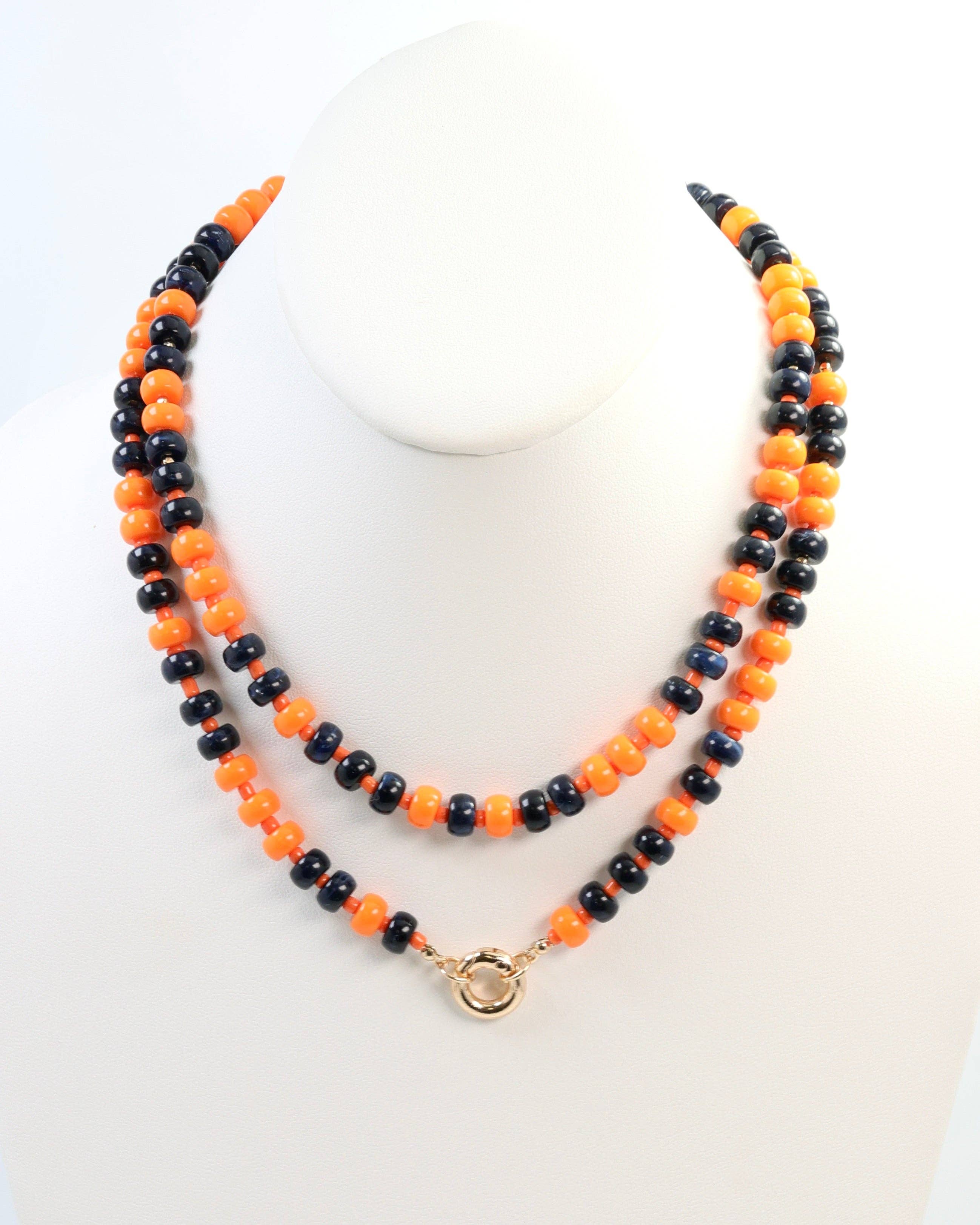 Caroline Hill - McLane Stone Necklace with Toggle Navy Orange: Default - Image 4