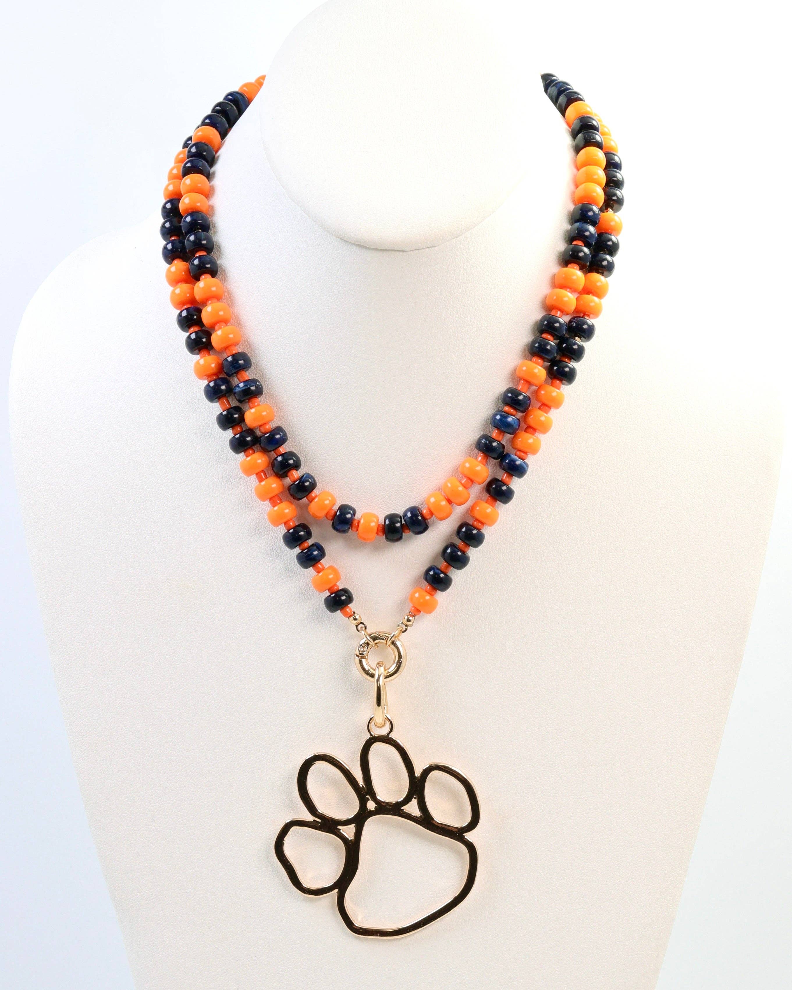 Caroline Hill - McLane Stone Necklace with Toggle Navy Orange: Default - Image 5