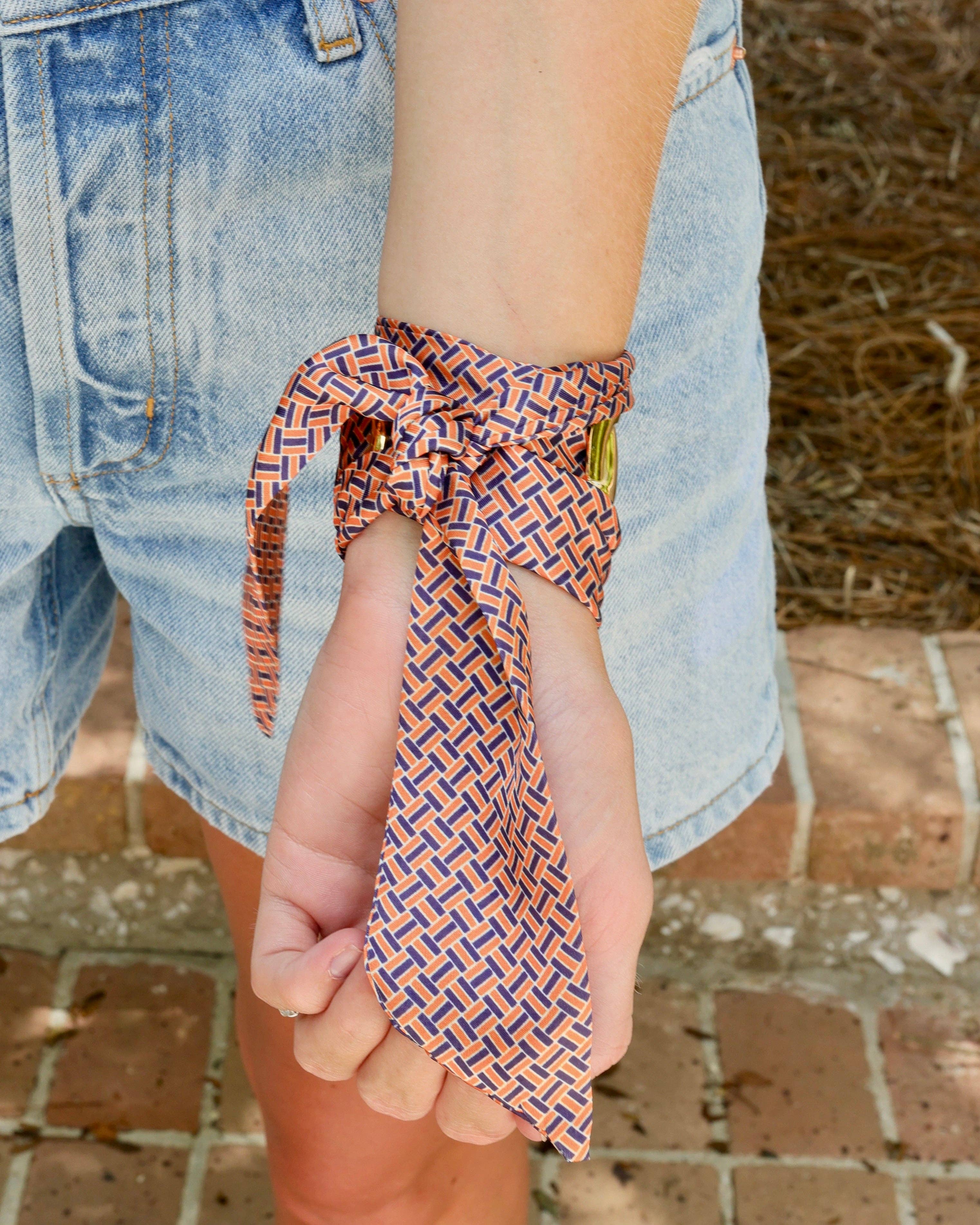 Caroline Hill - Serafina Scarf Bracelet Navy Orange: Default - Image 3