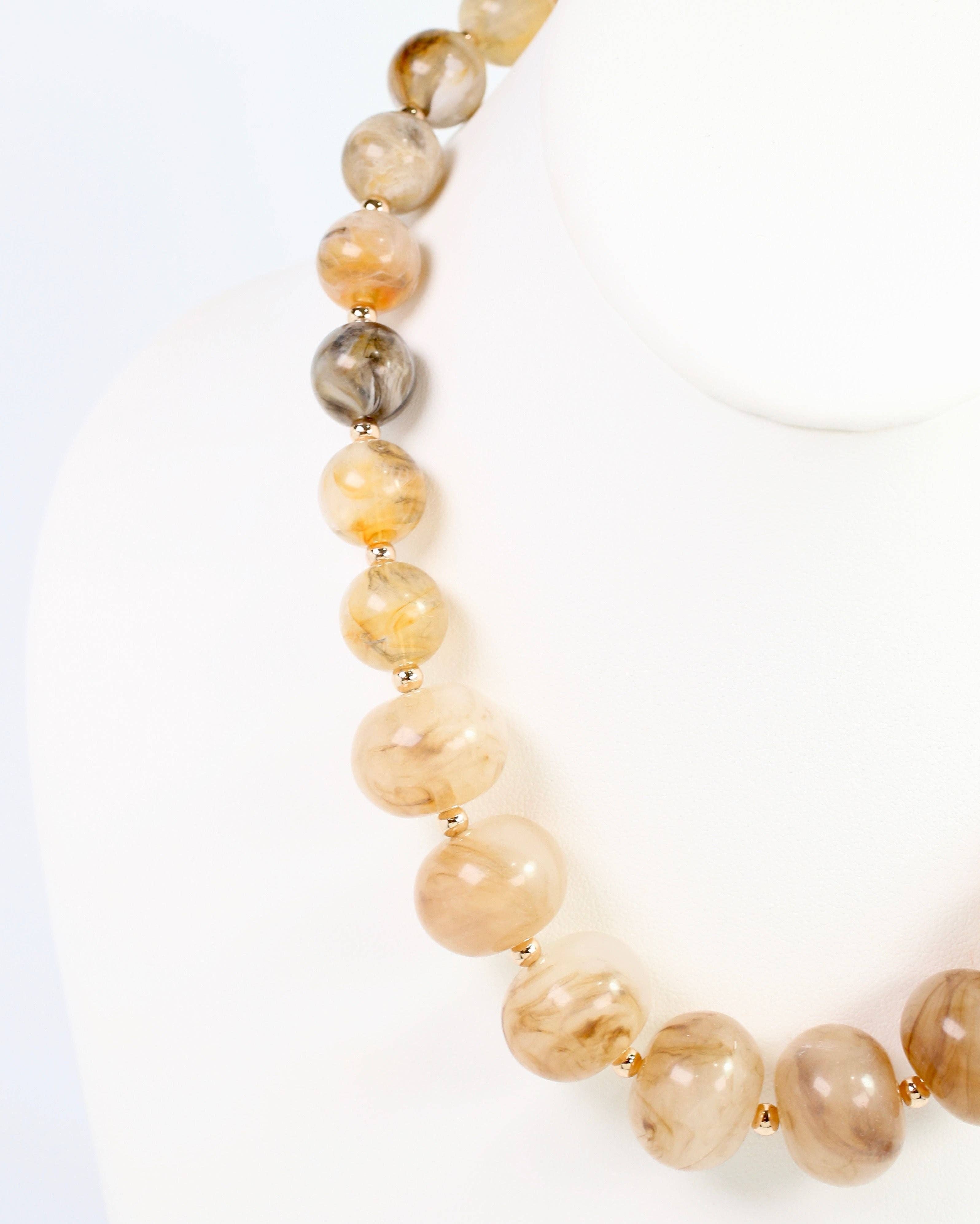 Caroline Hill - Shelton Chunky Bead Necklace Natural Multi: Default - Image 3