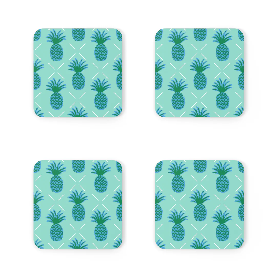 Clairebella - Coaster Set of 4 - Pineapple: Pink - Image 2