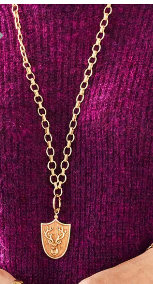 Cleopatra Small Link Necklace, 32" Gold - Image 3