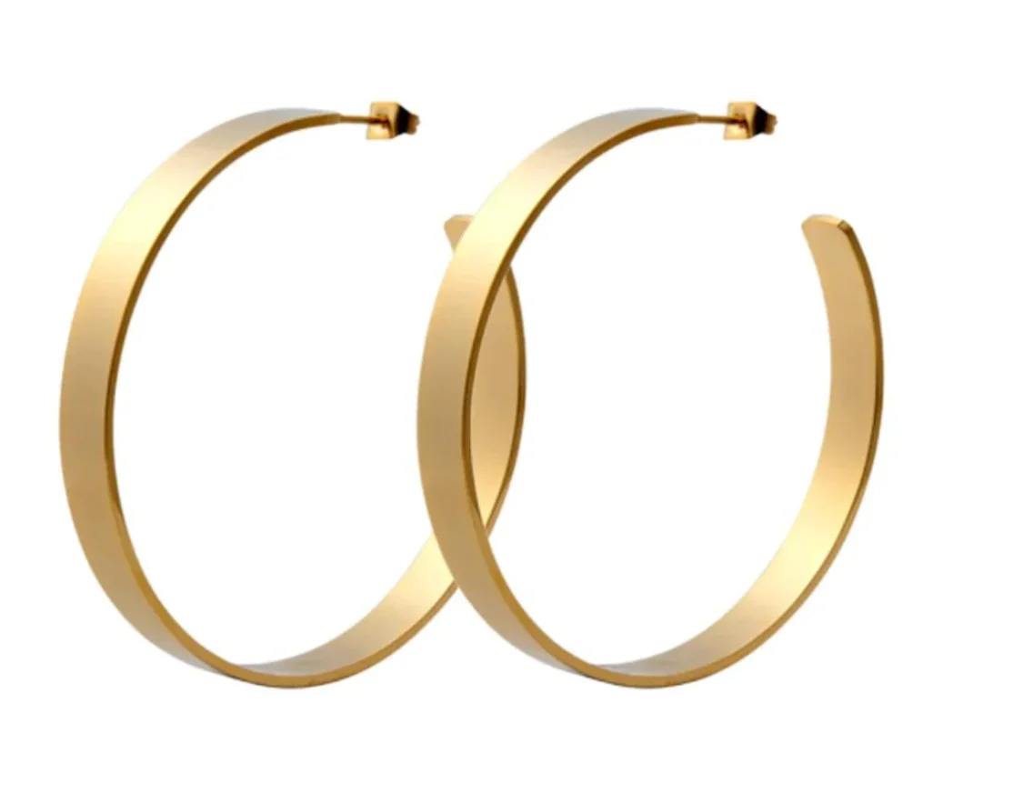 Clio Gold Flat Hoops