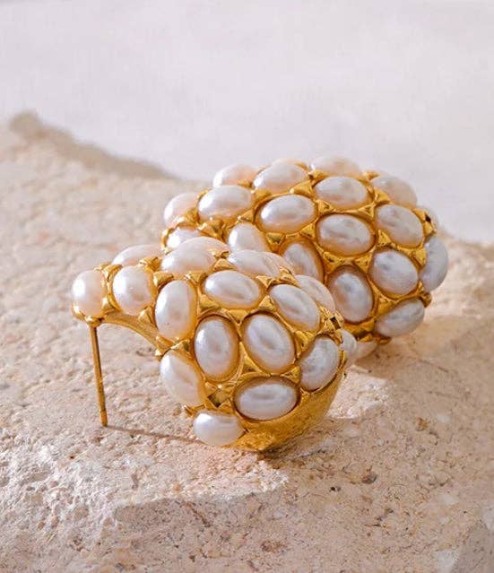 Coastal Grit - Pearl Water Drop Earring