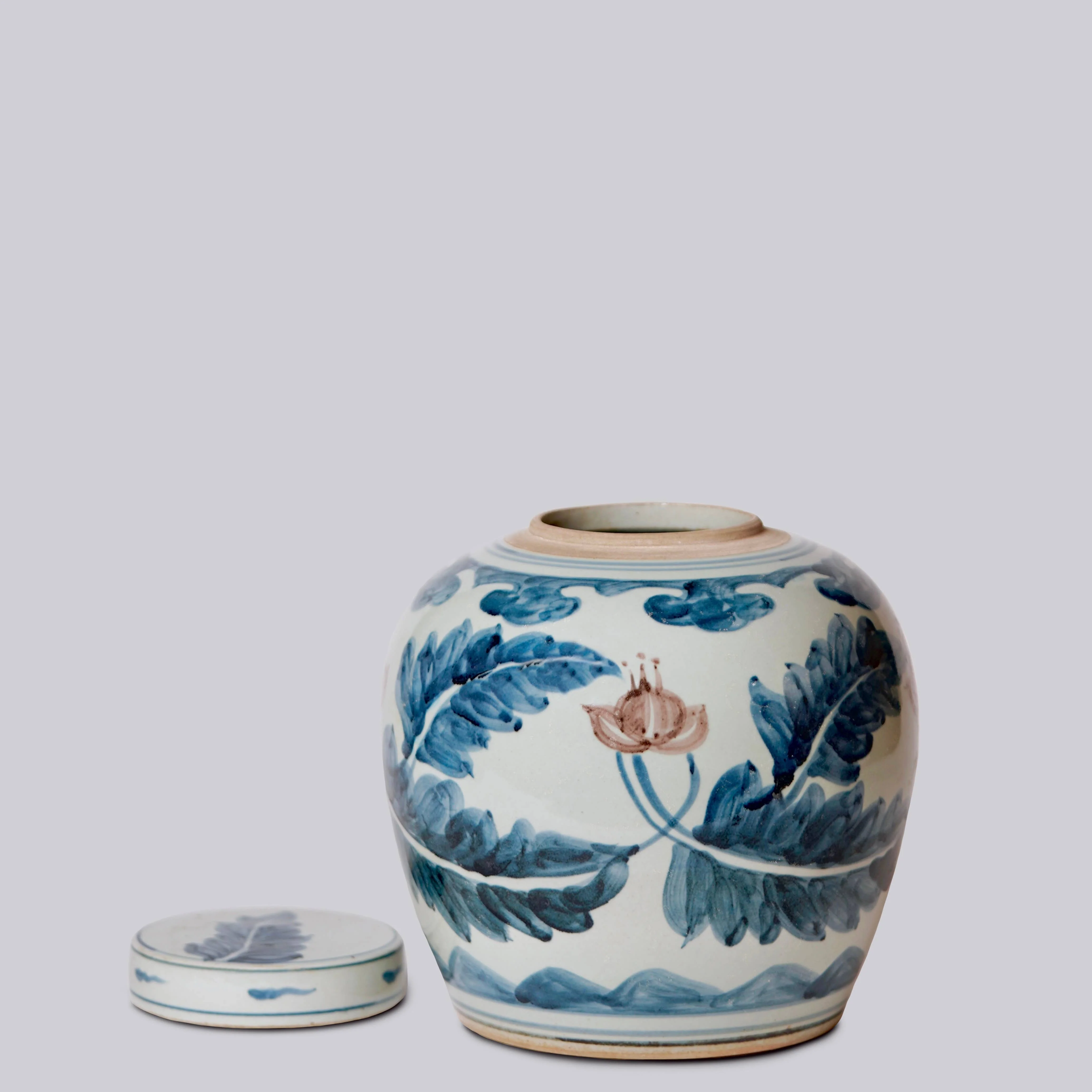 Cobalt Guild - Floral Red, Blue, and White Porcelain Jar - Image 3