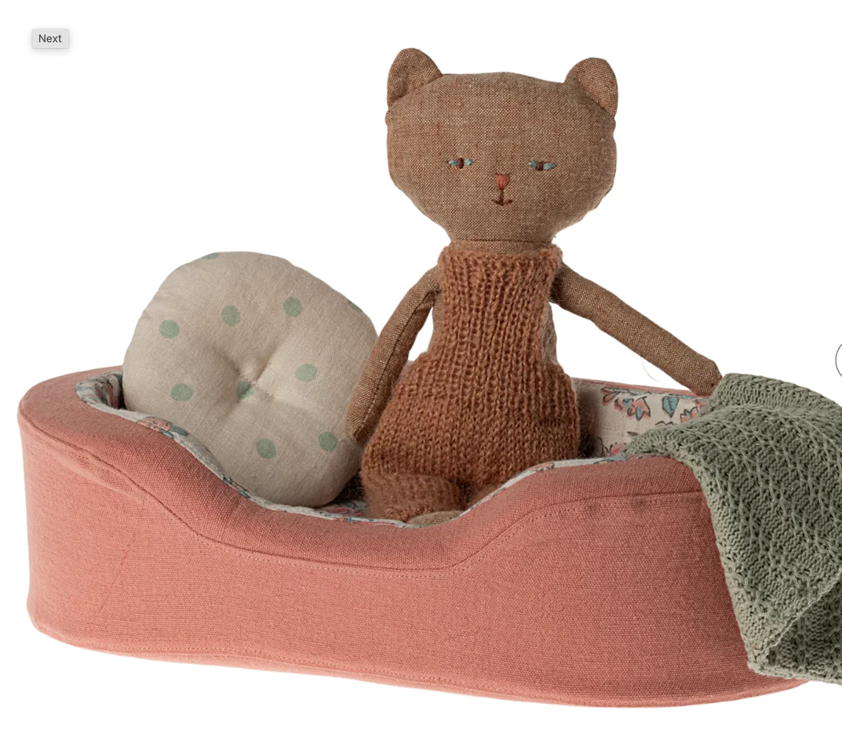 Maileg Cosy basket, Small - Coral - Image 3