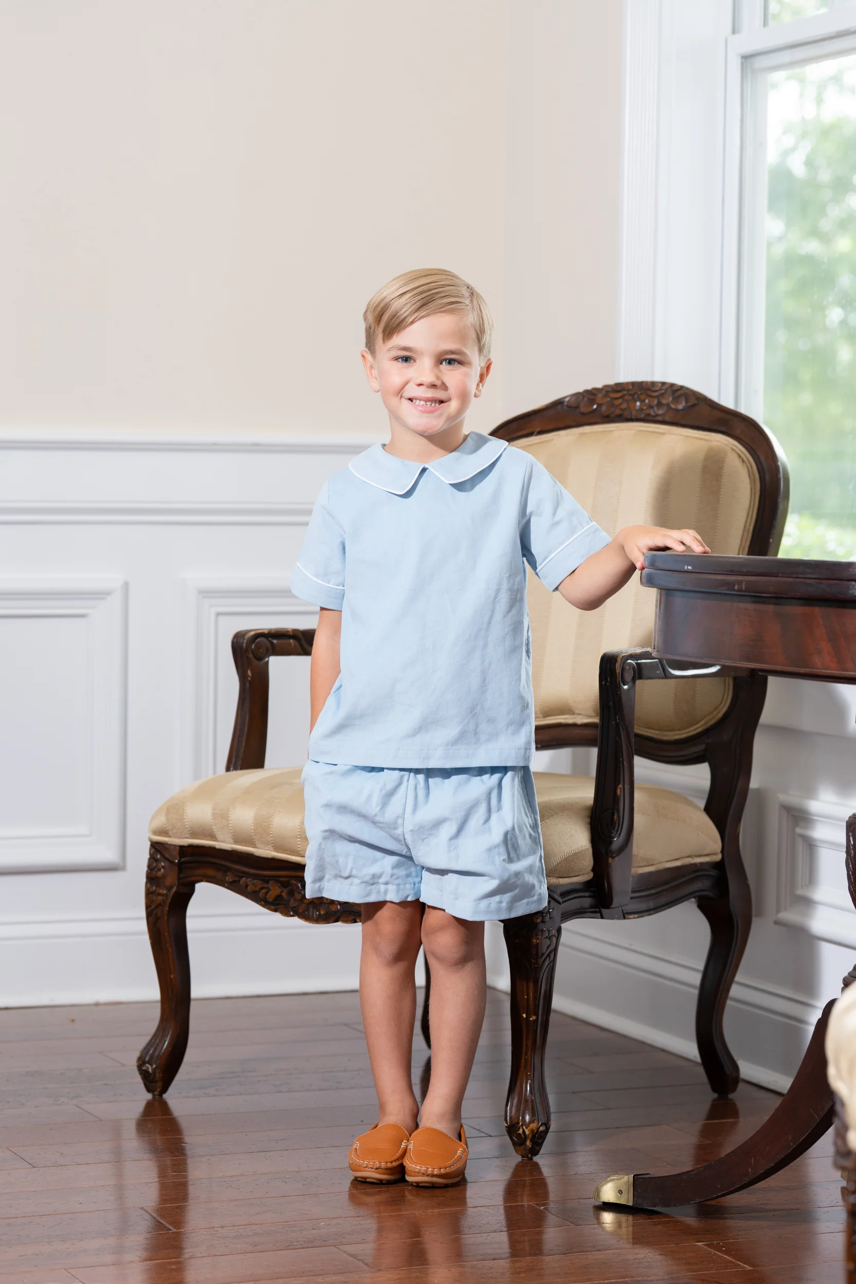Crawford Baby Blue Cord Short Set - Image 2