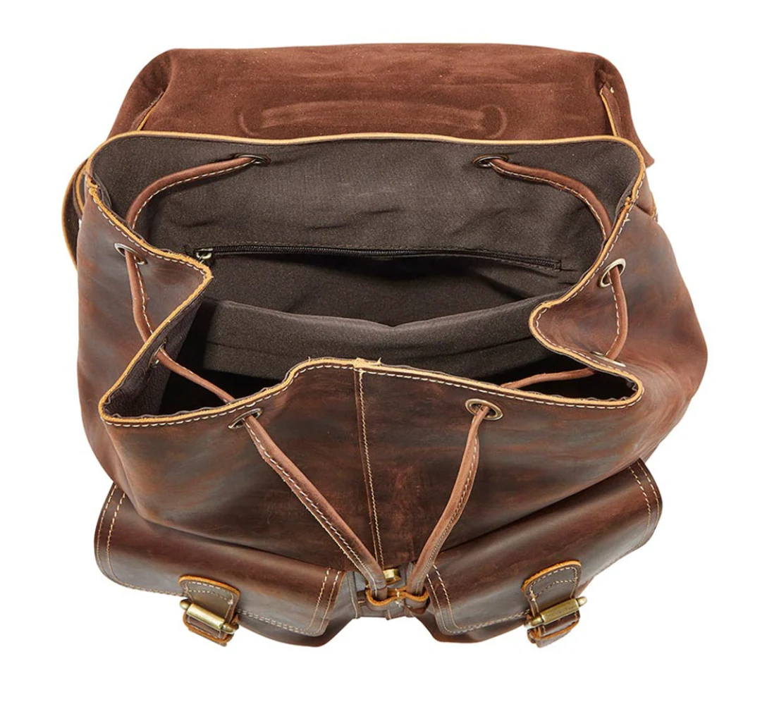 Crazy Horse Leather Backpack - Image 4