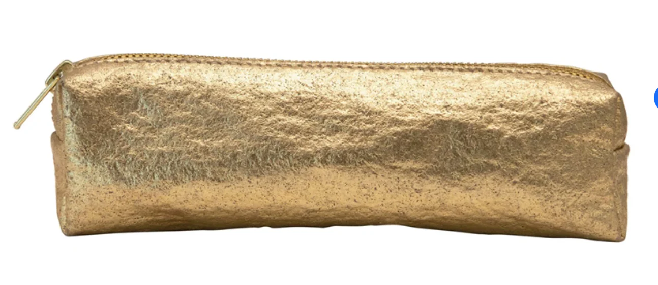 Creative Co-op - Gold Leather Zip Pouch