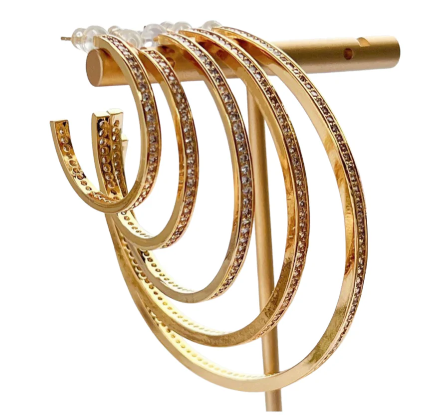 CZ Channel Set Hoops