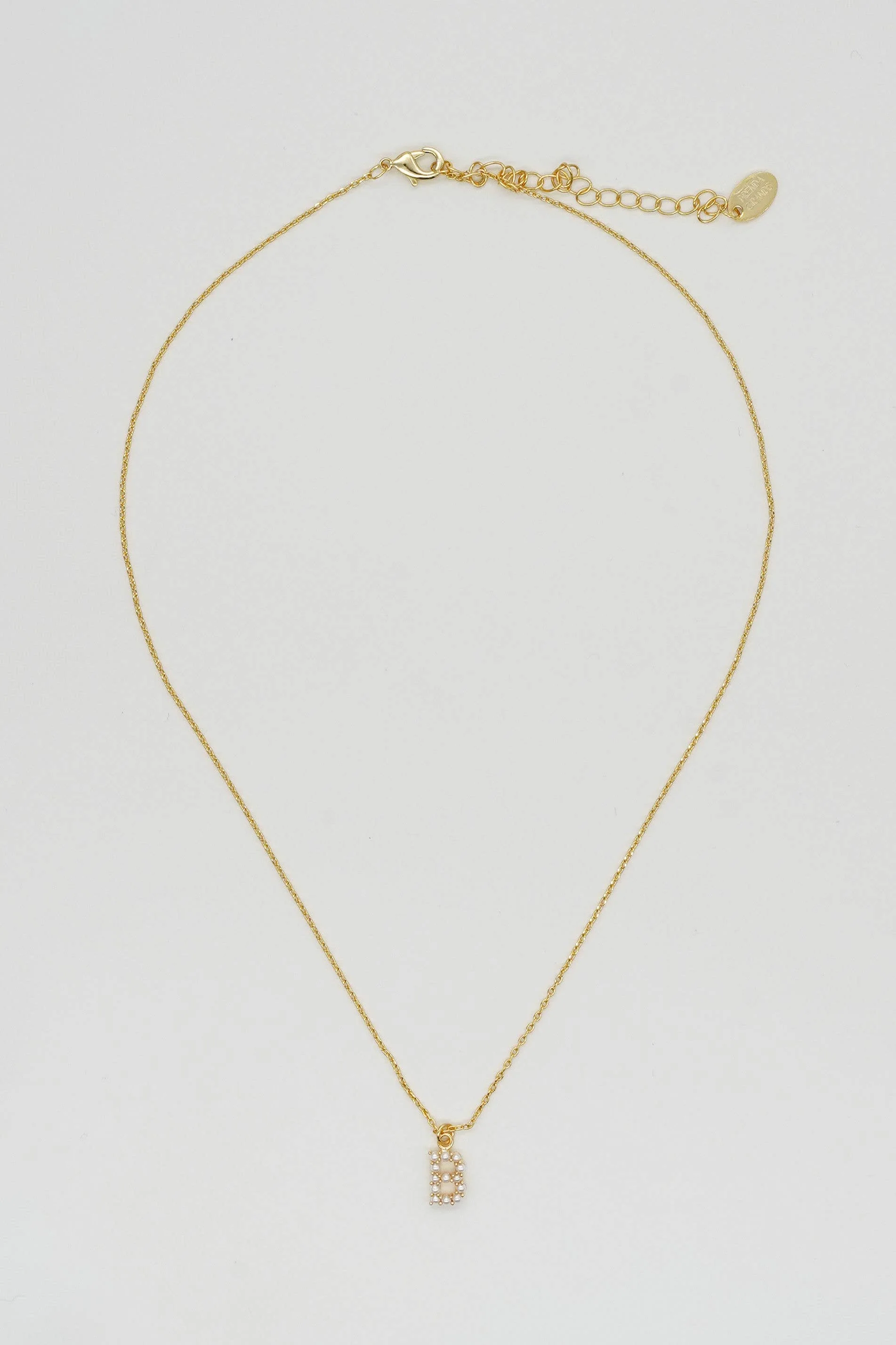 Dainty Love Pearl Initial Necklace: Holiday Favorite!: D / 15" + 3" - Image 10