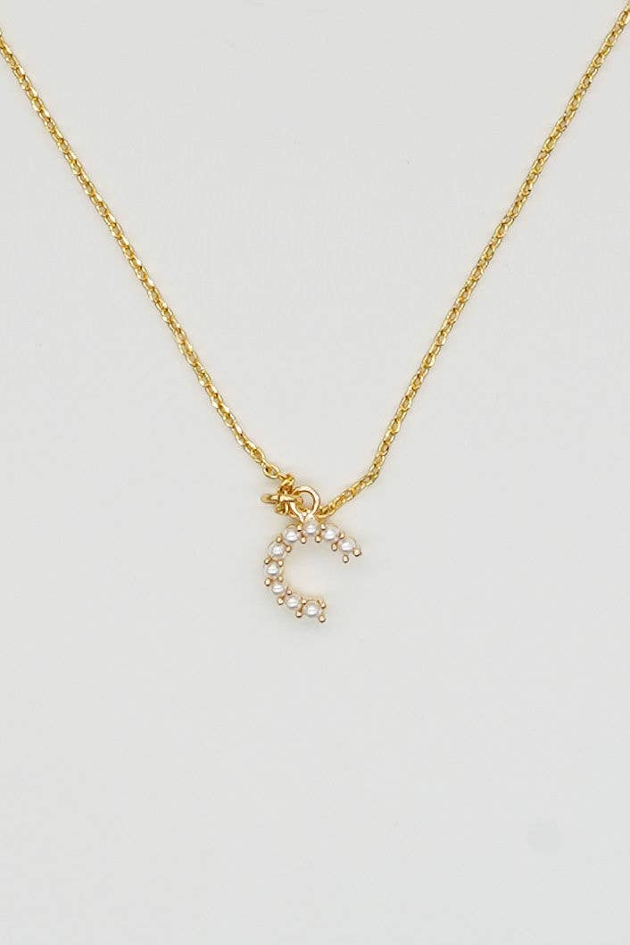 Dainty Love Pearl Initial Necklace: Holiday Favorite!: D / 15" + 3" - Image 11