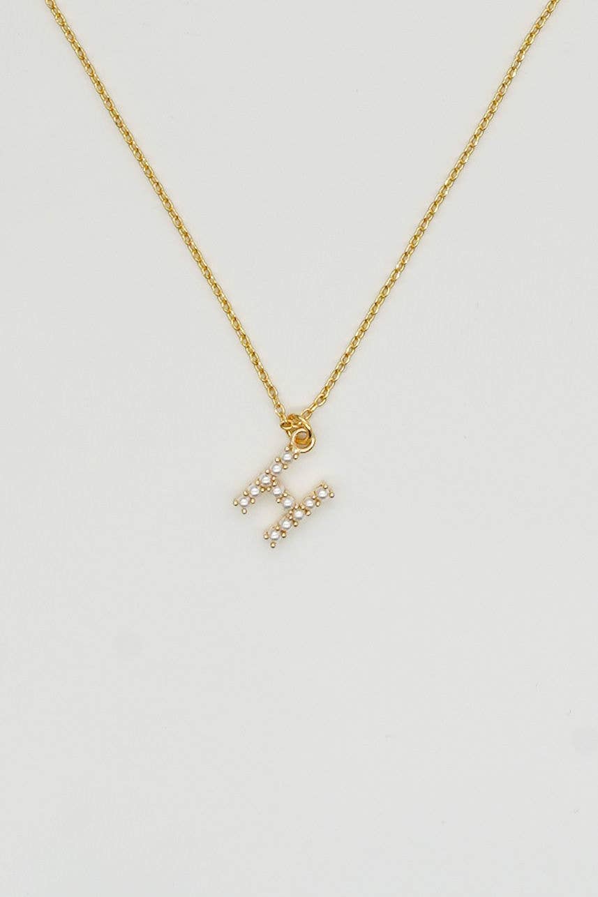Dainty Love Pearl Initial Necklace: Holiday Favorite!: D / 15" + 3" - Image 14