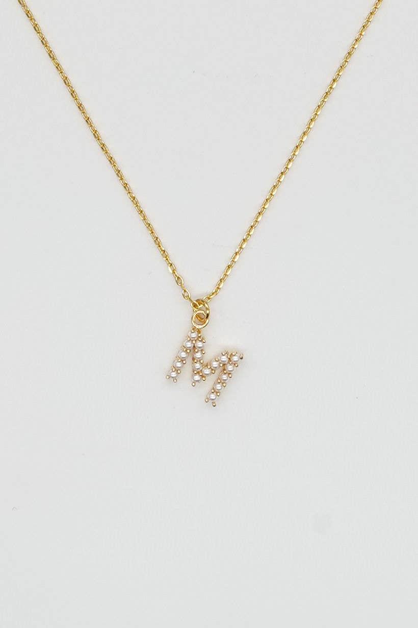 Dainty Love Pearl Initial Necklace: Holiday Favorite!: D / 15" + 3" - Image 18