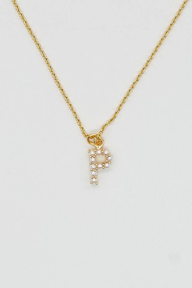 Dainty Love Pearl Initial Necklace: Holiday Favorite!: D / 15" + 3" - Image 19