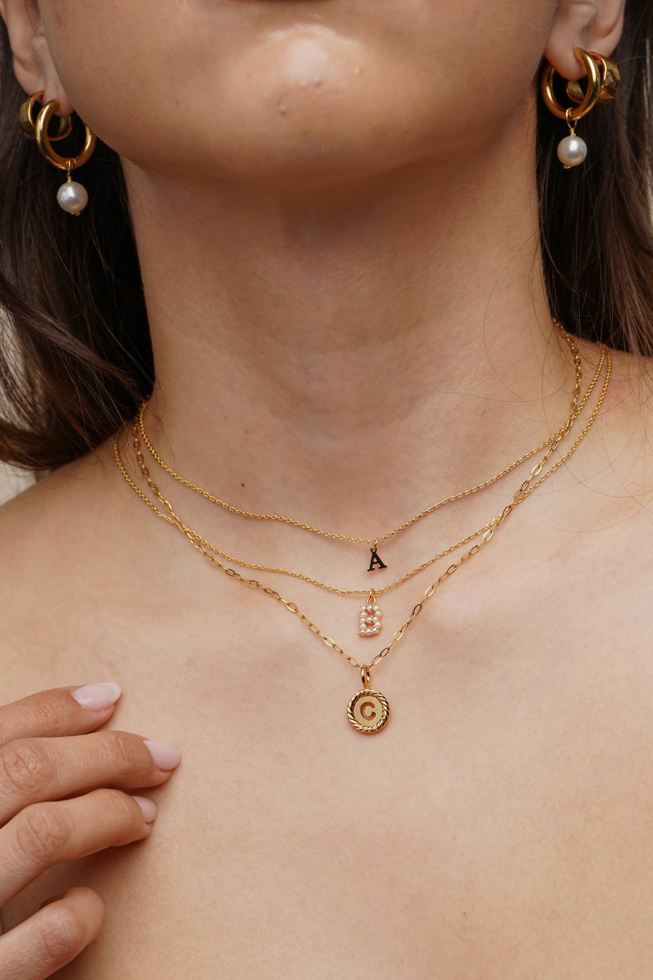 Dainty Love Pearl Initial Necklace: Holiday Favorite!: D / 15" + 3" - Image 7