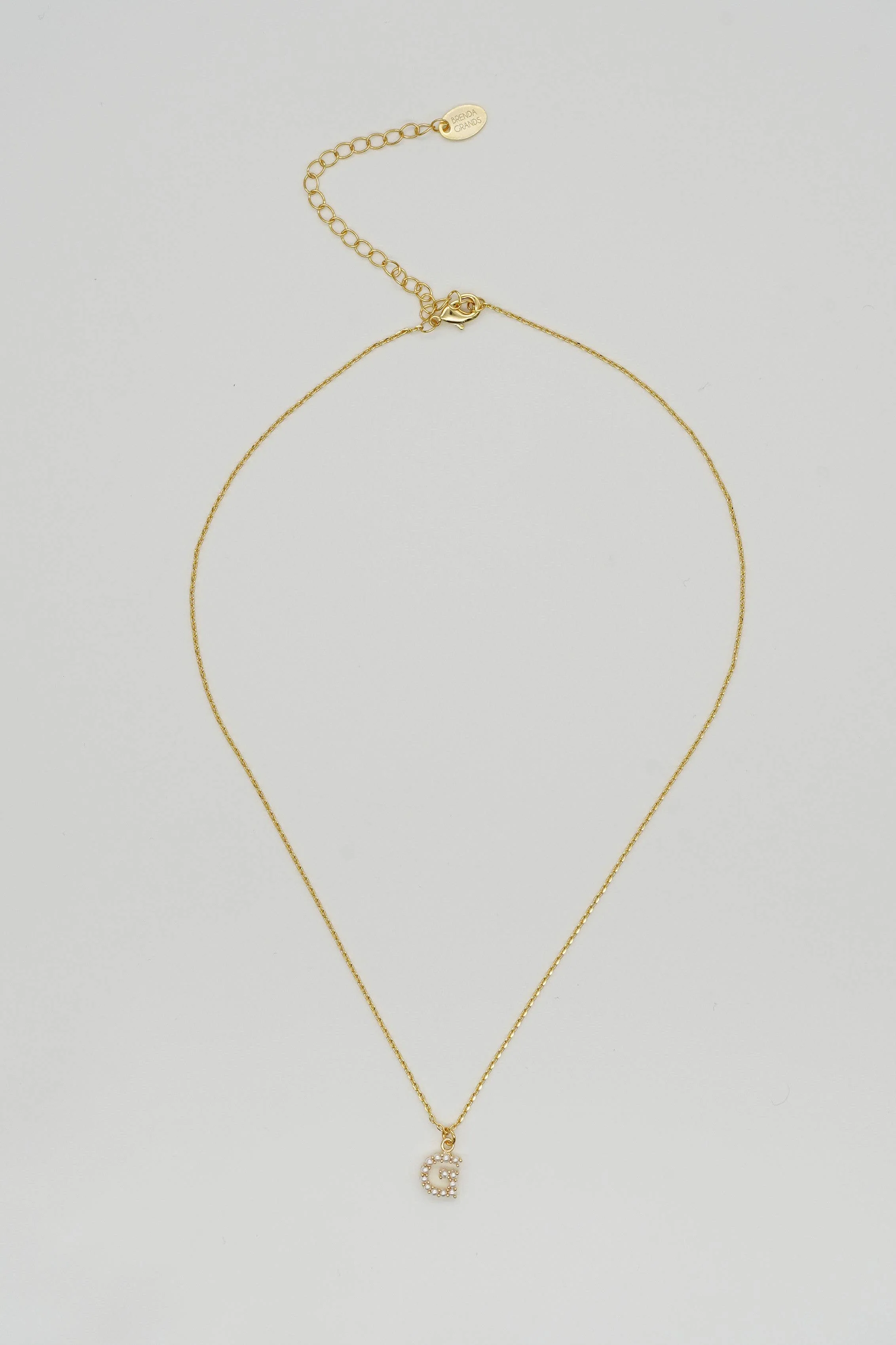 Dainty Love Pearl Initial Necklace: Holiday Favorite!: G / 15" + 3"