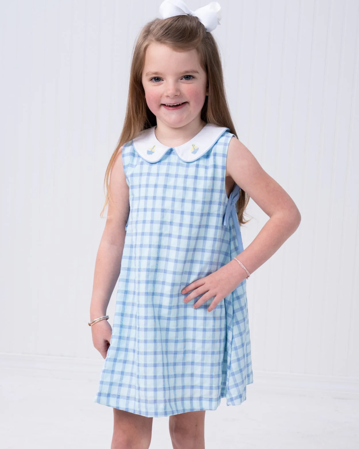 Darcy Blue & Green Check Dress - Image 2