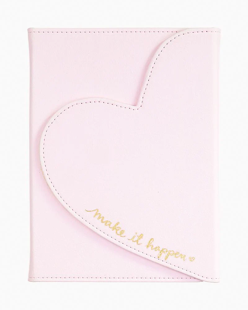 Dayna Lee Heart Flap Journal - Hot Pink 5x7