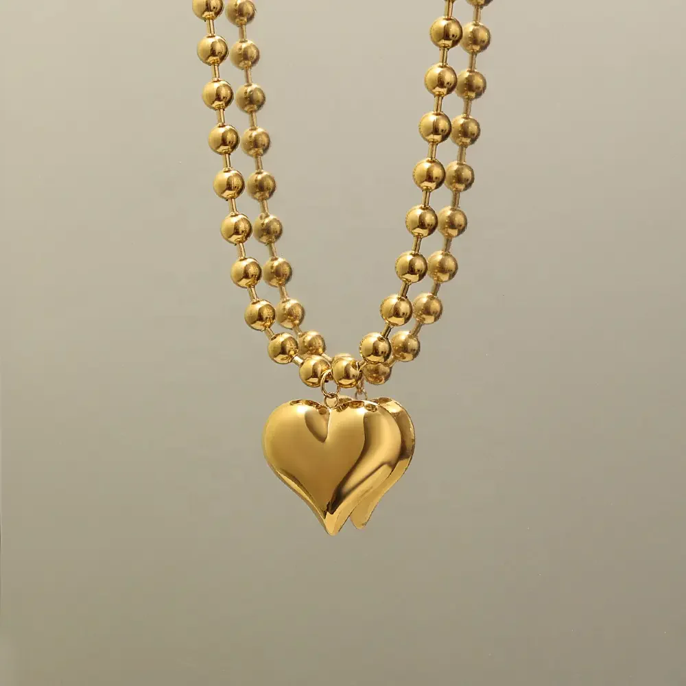Deep South Originals Inc. - Beaded Heart Necklace ~ Deep South Originals: Gold - Image 4
