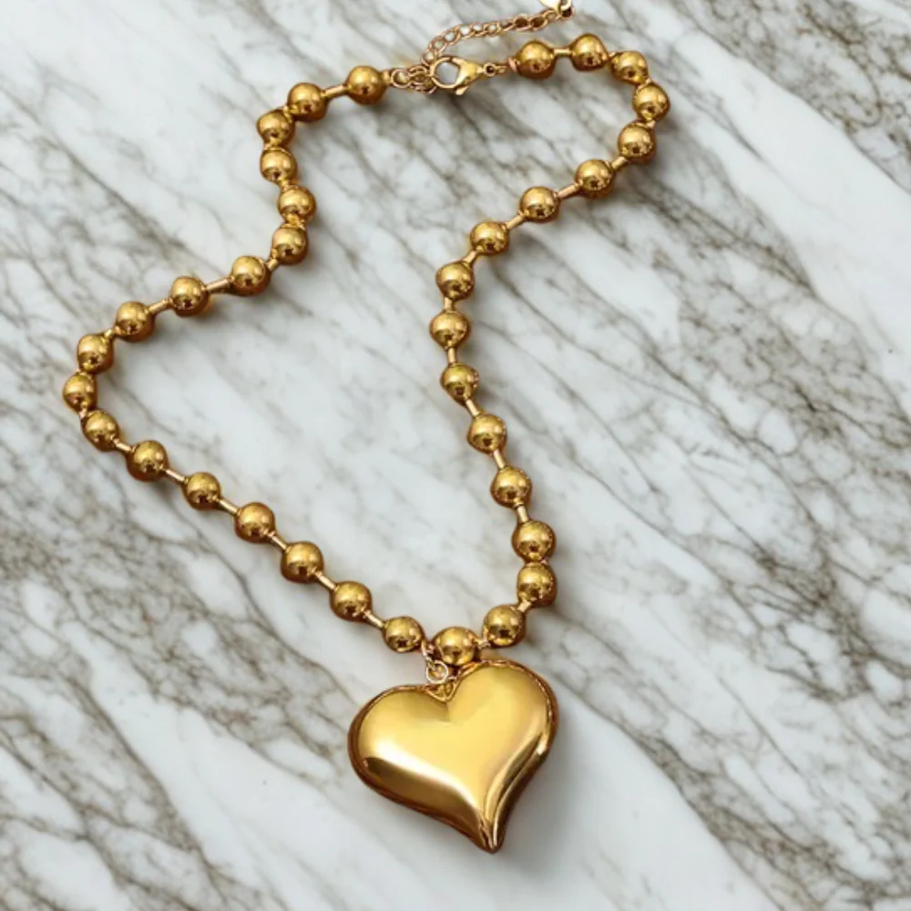 Deep South Originals Inc. - Beaded Heart Necklace ~ Deep South Originals: Silver - Image 2