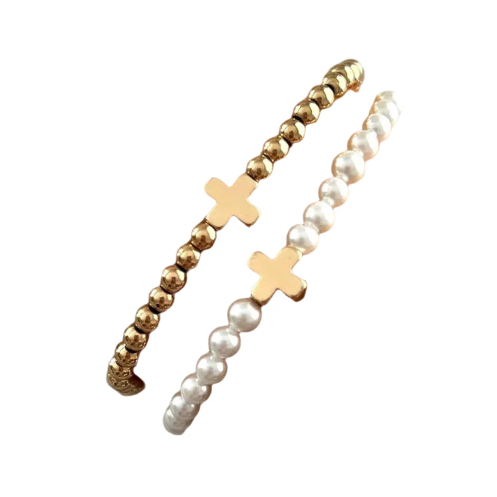 Deep South Originals Inc. - Gracie Cross Bracelet ~ Deep South Originals: Pearl - Image 2